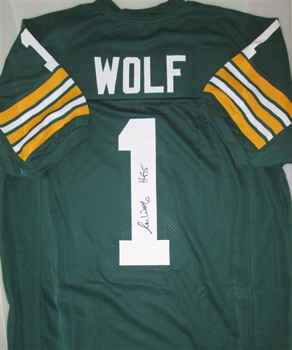 RON WOLF SIGNED CUSTOM PACKERS JERSEY W/ HOF '15