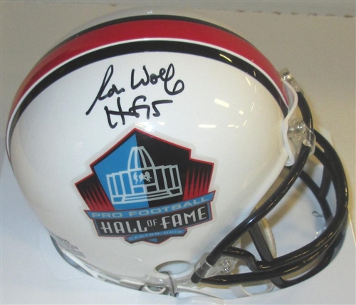 RON WOLF SIGNED HALL OF FAME LOGO MINI HELMET W/ HOF