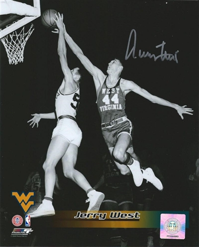 JERRY WEST SIGNED 8X10 WEST VIRGINIA PHOTO #4