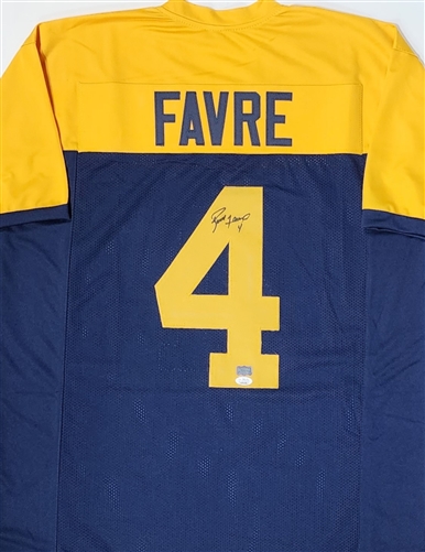 BRETT FAVRE SIGNED CUSTOM REPLICA PACKERS THROWBACK JERSEY - JSA