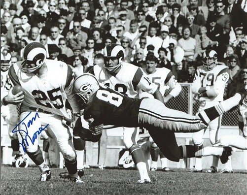 TOM MOORE SIGNED 8X10 LOS ANGELES RAMS PHOTO #1