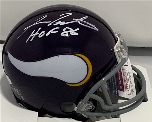 FRAN TARKENTON SIGNED VIKINGS MINI HELMET W/ HOF - JSA