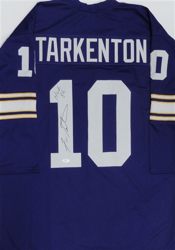 FRAN TARKENTON SIGNED VIKINGS CUSTOM JERSEY W/ HOF - JSA