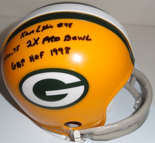 KEN ELLIS SIGNED PACKERS MINI HELMET