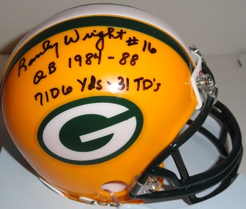 RANDY WRIGHT SIGNED PACKERS MINI HELMET