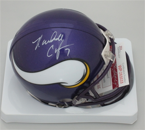 RANDALL CUNNINGHAM SIGNED VIKINGS MINI HELMET - JSA