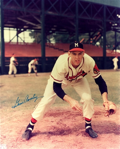 GENE CONLEY SIGNED 8X10 MILW. BRAVES PHOTO #2