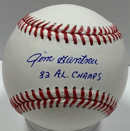 JIM GANTNER SIGNED OFFICIAL MLB BASEBALL W/ 1982 AL CHAMPS - BREWERS - JSA