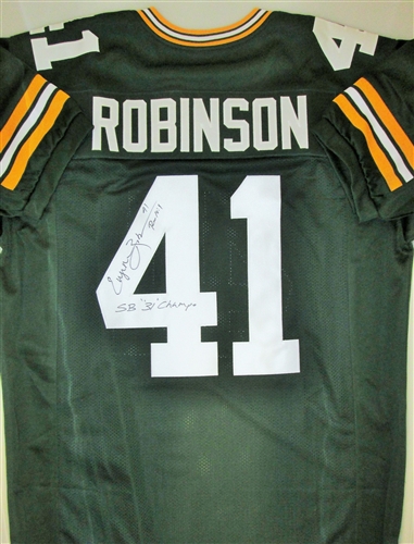 EUGENE ROBINSON SIGNED CUSTOM GREEN PACKERS JERSEY W/ SB CHAMPS