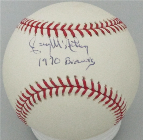 JERRY McNERTNEY SIGNED OFFICIAL BASEBALL W/ 1970 BREWERS