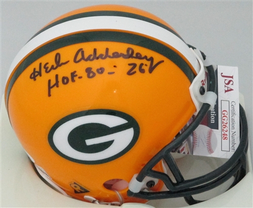 HERB ADDERLEY SIGNED PACKERS MINI HELMET - JSA