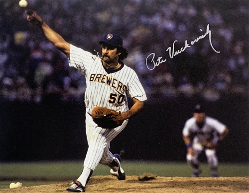 PETE VUCKOVICH SIGNED 8X10 BREWERS PHOTO #1