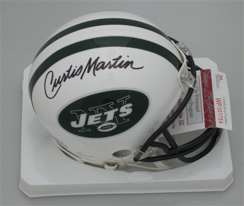 CURTIS MARTIN SIGNED NY JETS MINI HELMET - PSA