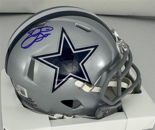 EMMITT SMITH SIGNED COWBOYS SPEED MINI HELMET - BAS