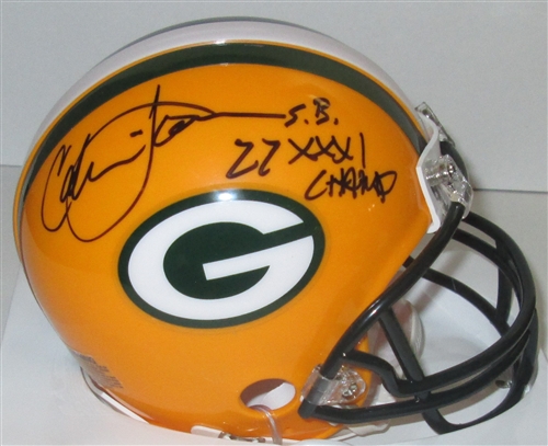 CALVIN JONES SIGNED PACKERS MINI HELMET W/ SB XXXI CHAMPS