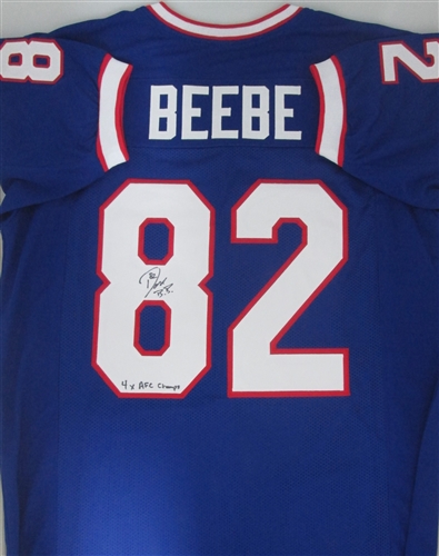 DON BEEBE SIGNED CUSTOM BILLS JERSEY W/ 4 X AFC CHAMPS