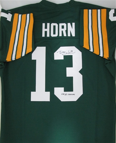 DON HORN SIGNED 3/4 SLEEVE CUSTOM PACKERS JERSEY W/ SB CHAMPS