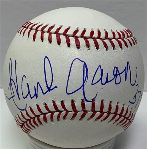 HENRY HANK AARON SIGNED MLB BASEBALL W/ "3771 HITS" - JSA