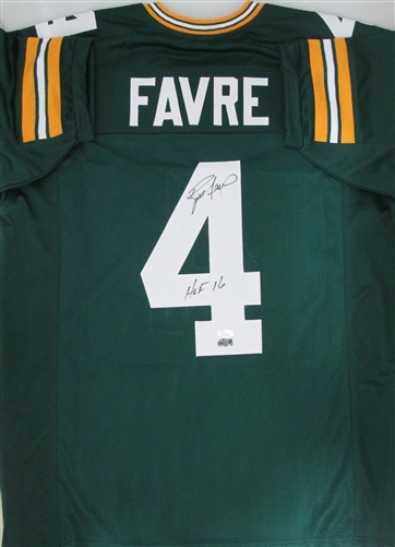 BRETT FAVRE SIGNED CUSTOM PACKERS JERSEY W/ HOF '16 - JSA