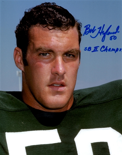 BOB HYLAND SIGNED 8X10 PACKERS PHOTO #1 W/ SB II CHAMPS