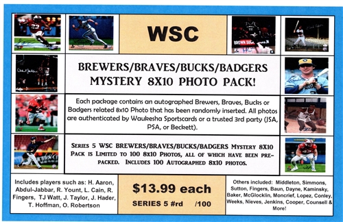 WSC MYSTERY 8x10 BOX PACK - BRAVES, BREWERS, BADGERS, BUCKS EDITION SERIES 4