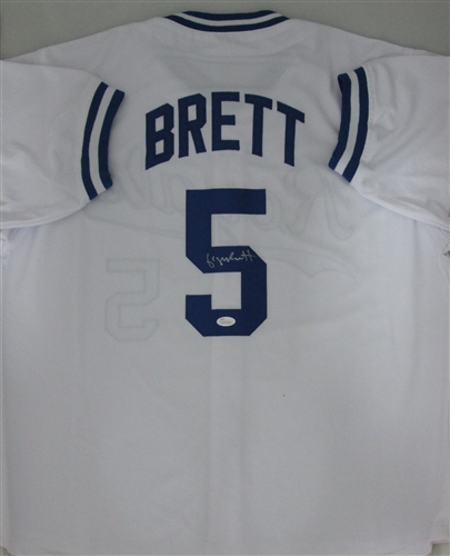 GEORGE BRETT SIGNED CUSTOM ROYALS WHITE JERSEY - JSA