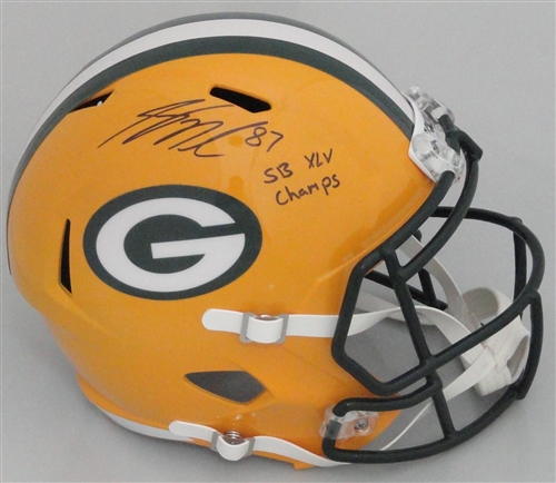 JORDY NELSON SIGNED FULL SIZE REPLICA SPEED HELMET W/ SB XLV - JSA