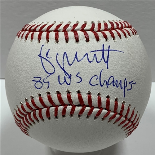 GEORGE BRETT SIGNED OFFICIAL MLB BASEBALL W/ '85 WS CHAMPS - ROYALS - JSA