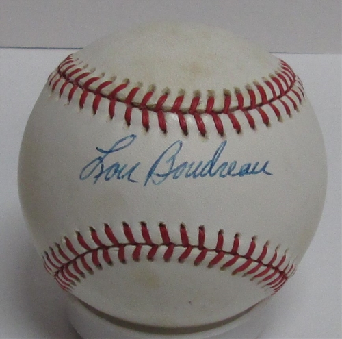 LOU BOUDREAU (d) SIGNED OFFICIAL AL BASEBALL - JSA