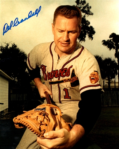 DEL CRANDALL SIGNED 8x10 MILW BRAVES PHOTO #3