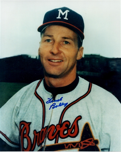FRANK BOLLING SIGNED 8X10 MILW BRAVES PHOTO #1