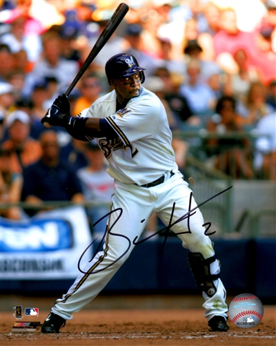 BILL HALL SIGNED 8X10 BREWERS PHOTO #1