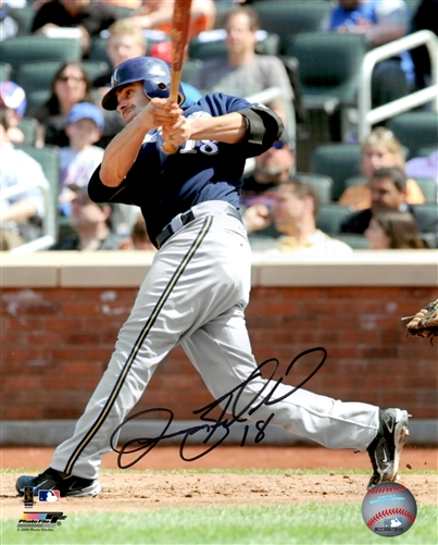 JASON KENDALL SIGNED 8X10 BREWERS PHOTO #1