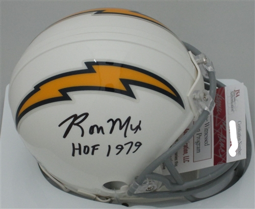 RON MIX SIGNED THROWBACK CHARGERS MINI HELMET - JSA