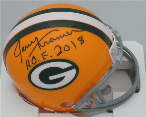 JERRY KRAMER SIGNED PACKERS VSR4 MINI HELMET W/ HOF - JSA