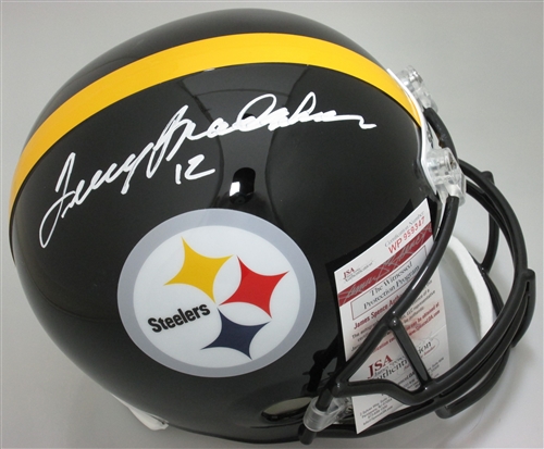 TERRY BRADSHAW SIGNED STEELERS REPLICA HELMET - JSA