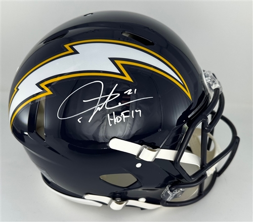 LADANIAN TOMLINSON SIGNED FULL SIZE CHARGERS AUTHENTIC BLUE HELMET - BAS