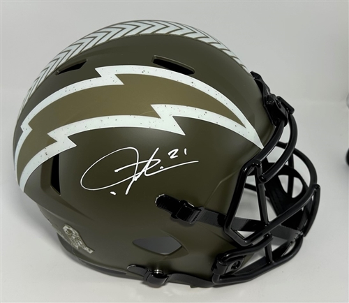 LADANIAN TOMLINSON SIGNED CHARGERS SALUTE REPLICA SPEED HELMET - BAS