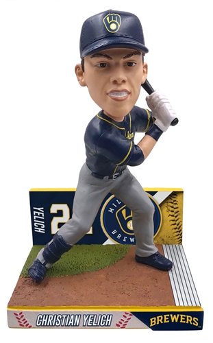 CHRISTIAN YELICH 2022 "BIG TICKET" FOREVER FOCO BREWERS BOBBLEHEAD